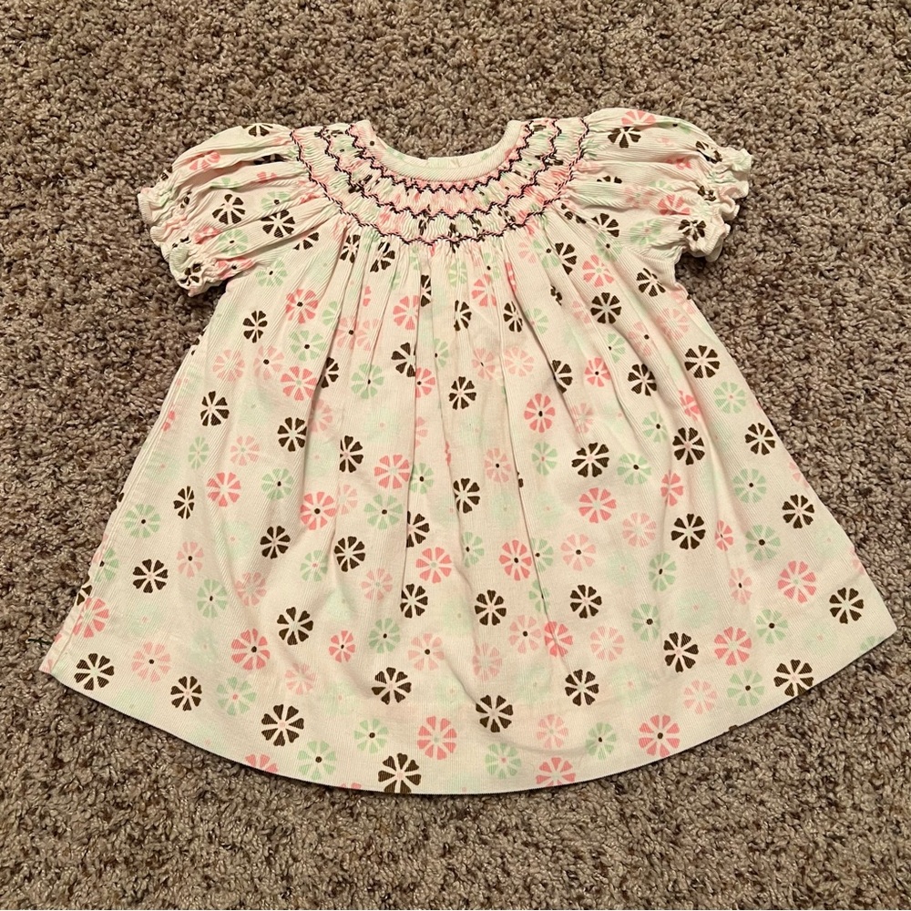 Silly Goose cord smocked dress